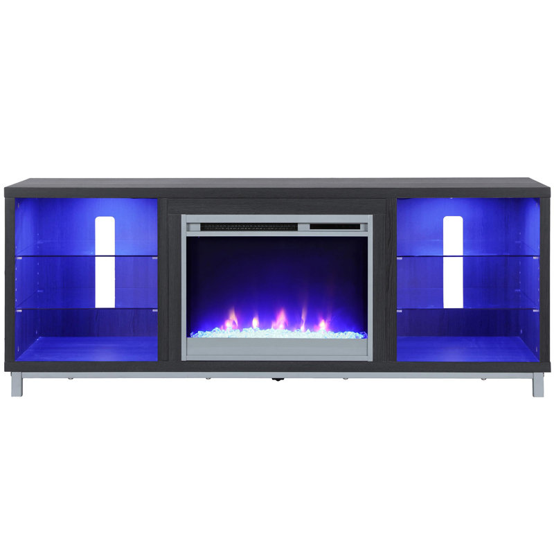 Tv Stand With Color Changing Fireplace Perangkat Sekolah